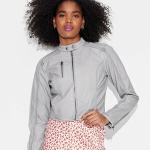 Women's Faux Leather Fitted Moto Jacket  - BRAND NEW